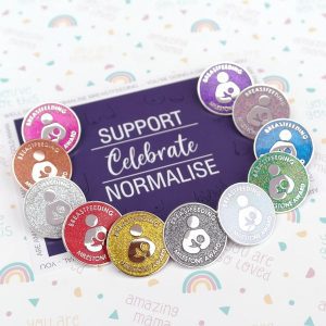 T & Belle Breastfeeding Milestone Pins