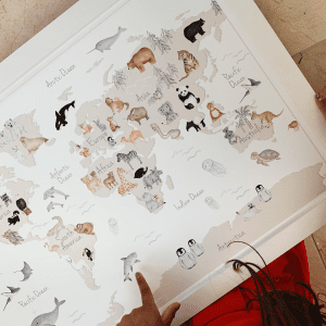 Little Roglets World Map Fine Art Print - A2