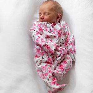 Fred & Noah Cherry Blossom print cotton sleepsuit